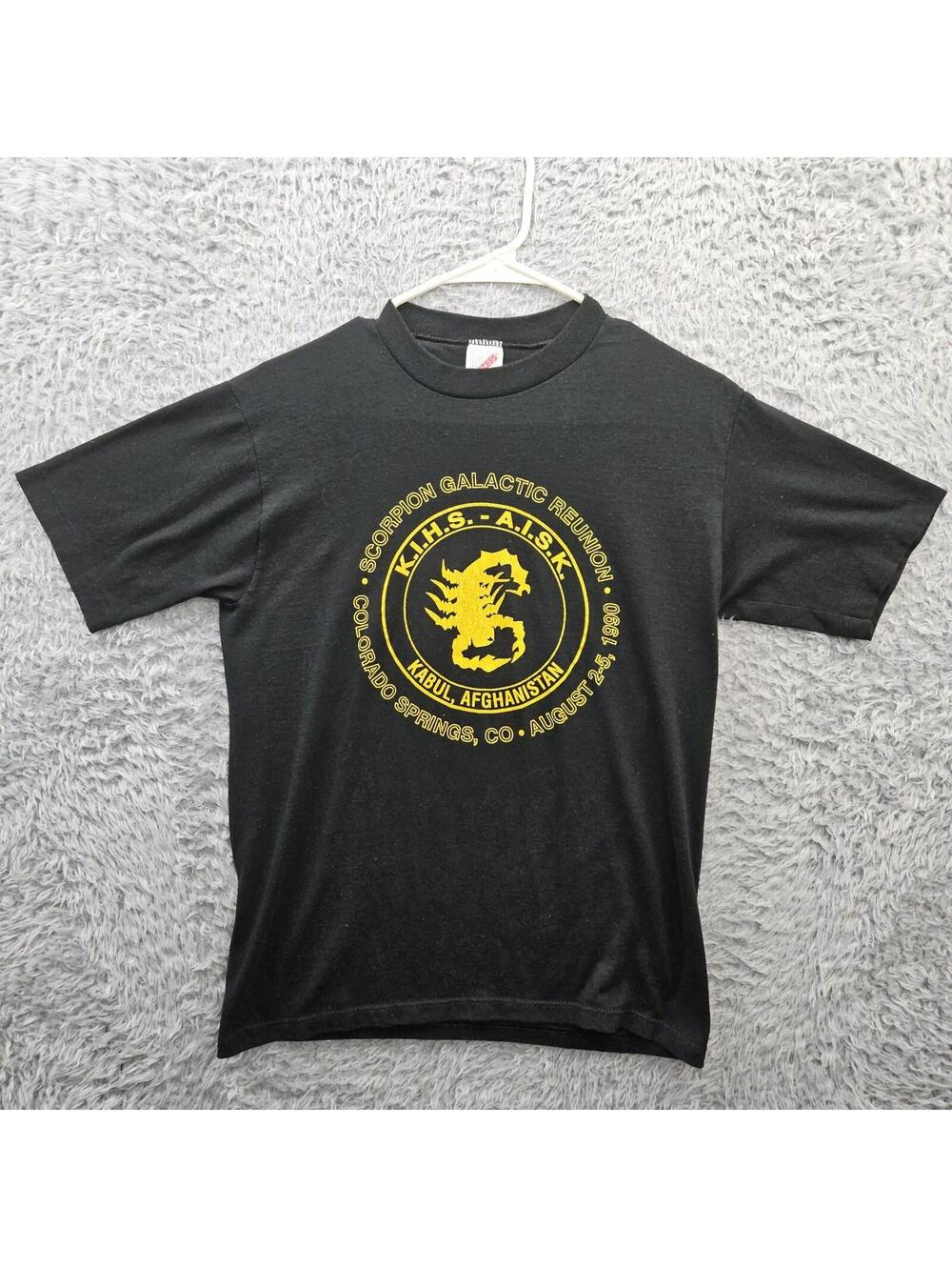 Vintage Military T Shirt Medium KIHS AISK Scorpion Galactic Reunion Kabul 1990
